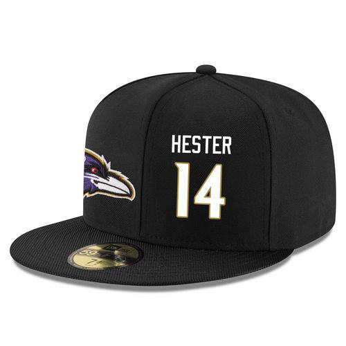 NFL Baltimore Ravens #14 Devin Hester Stitched Snapback Adjustable Player Hat - Black/White